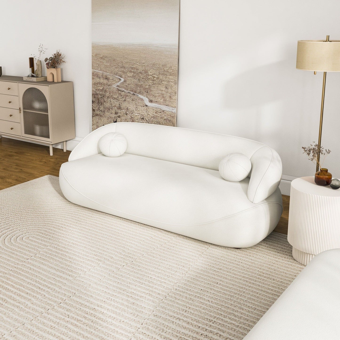 Andrew Soft Boucle Sofa and Mid Century Design