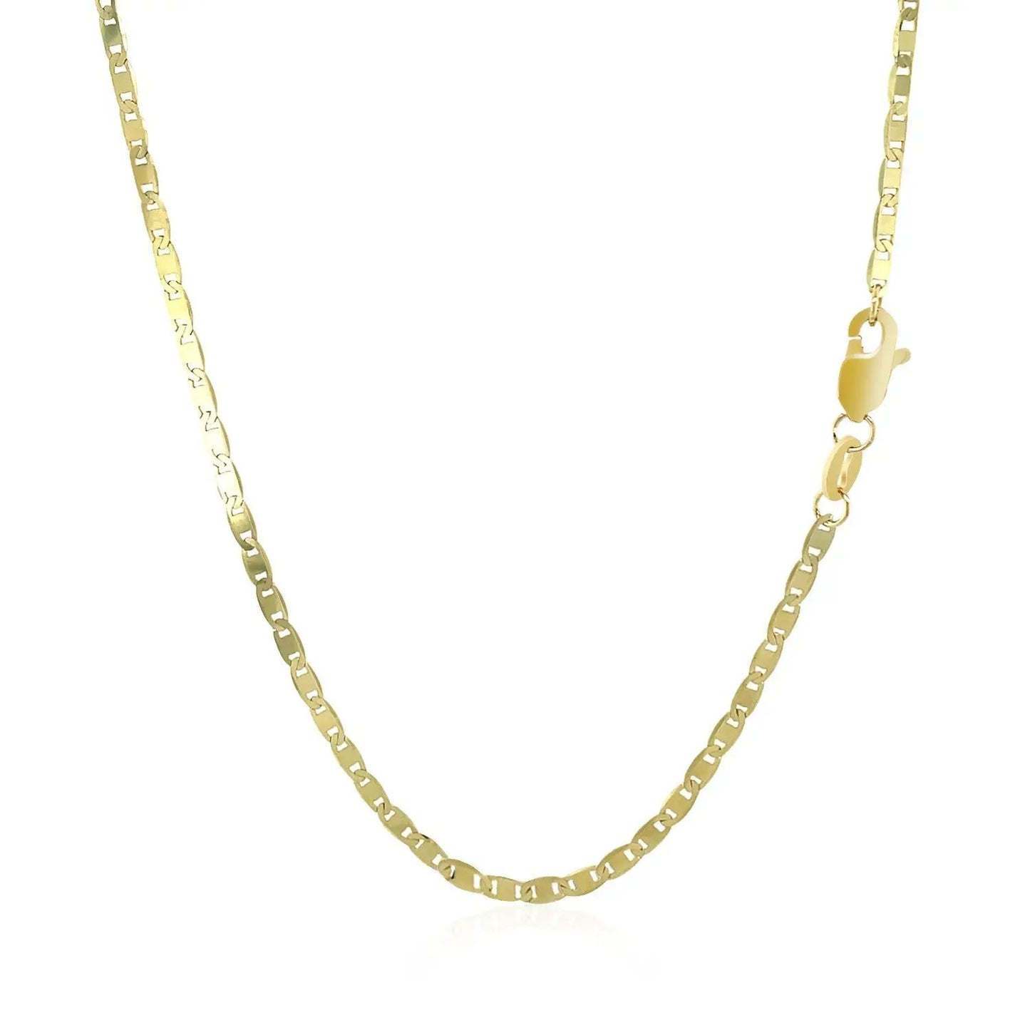 10k yellow gold mariner link chain necklace 1.7mm with lobster clasp on Tampa Home & Garden Store