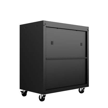 Mobile garage cabinet with locking system by HouseOfZazla in gray and dark gray on casters on Tampa Home & Garden Store