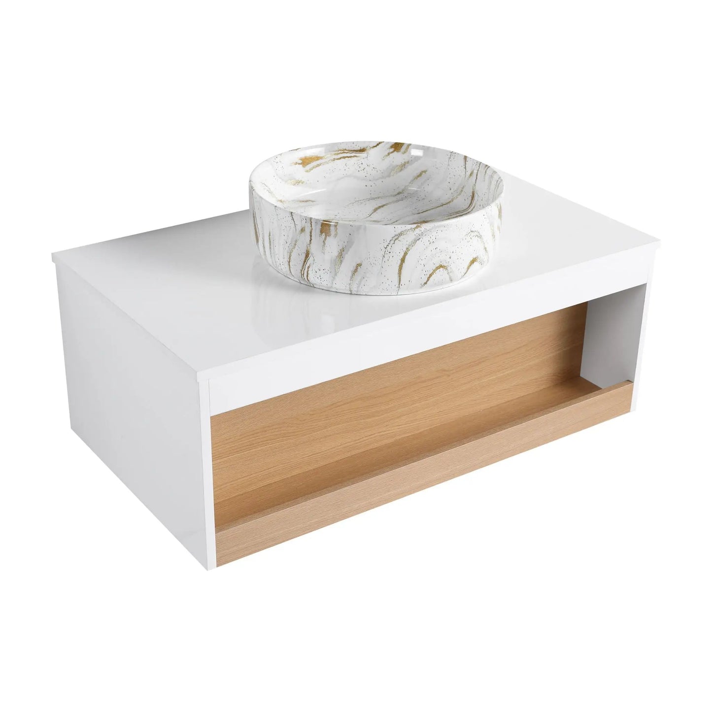 Floating Bathroom Vanity with Vessel Sink
