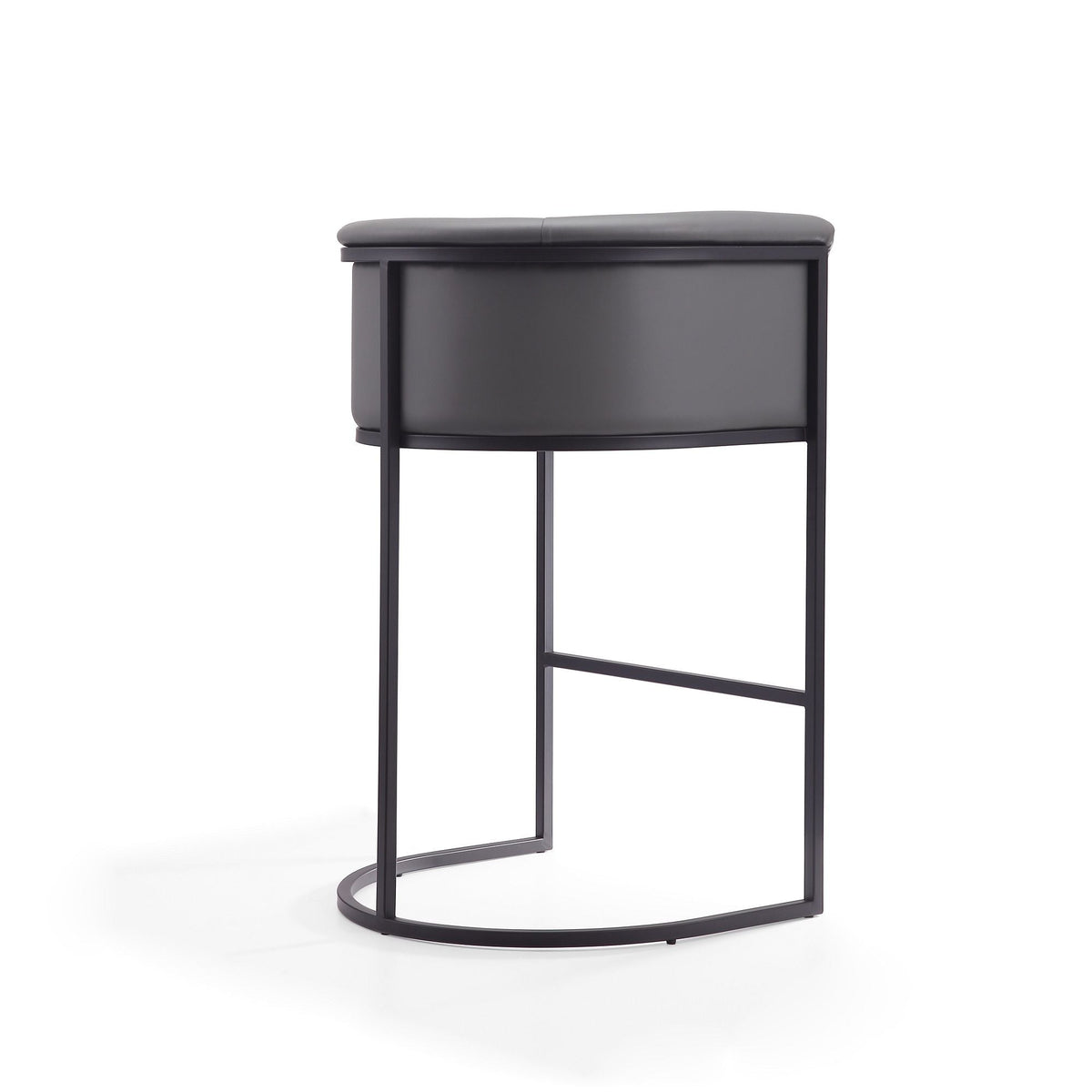 Cosmopolitan counter-height stool with upholstered charcoal seat and black metal frame on Tampa Home & Garden Store