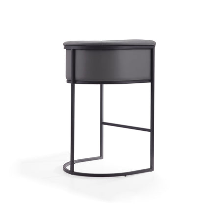 Cosmopolitan counter-height stool with upholstered charcoal seat and black metal frame on Tampa Home & Garden Store