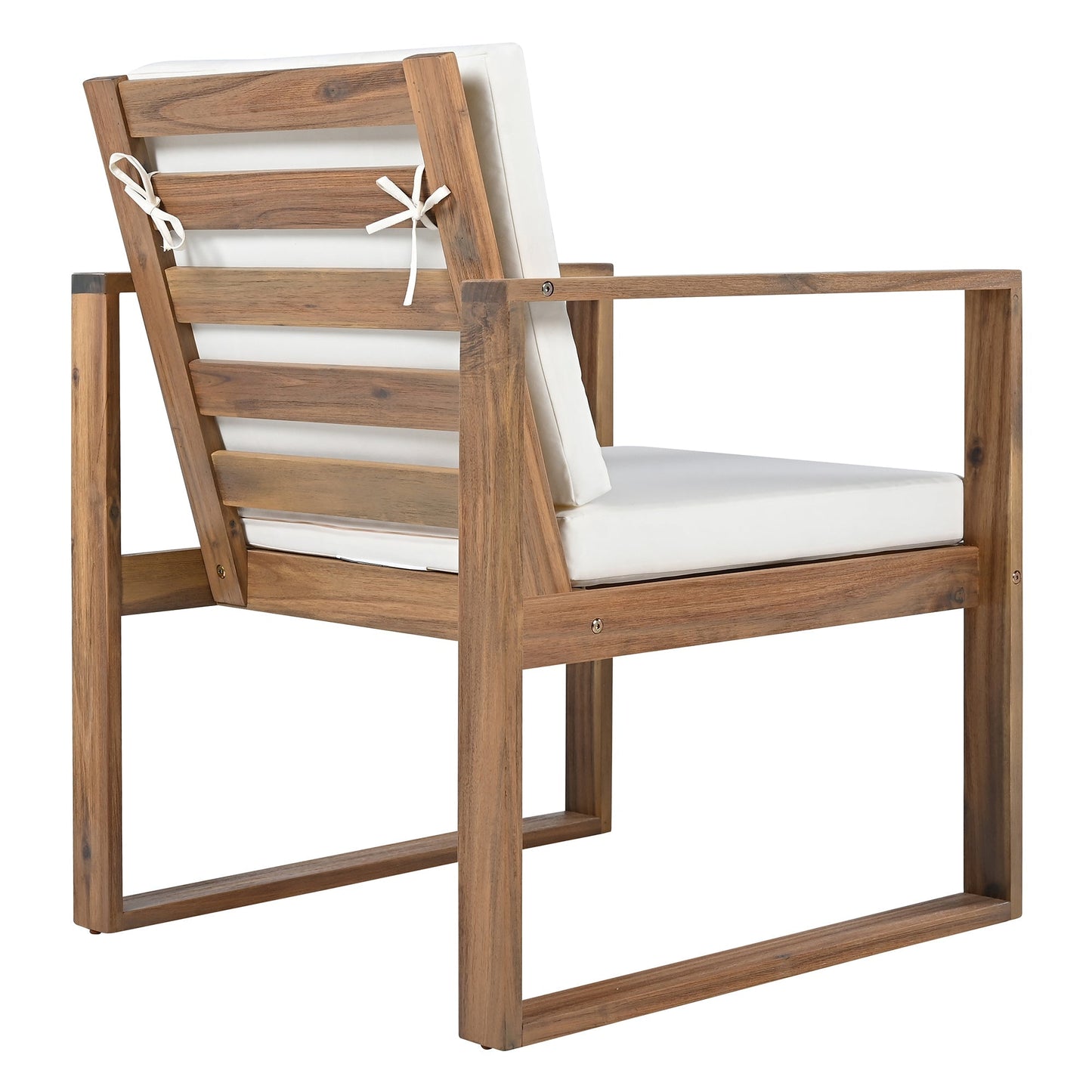 Trexm 7 Piece Acacia Patio Table and 6 Chairs Set