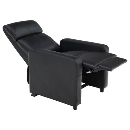 HouseOfZazla Push Back Recliner black leather armchair with extended footrest on Tampa Home & Garden Store