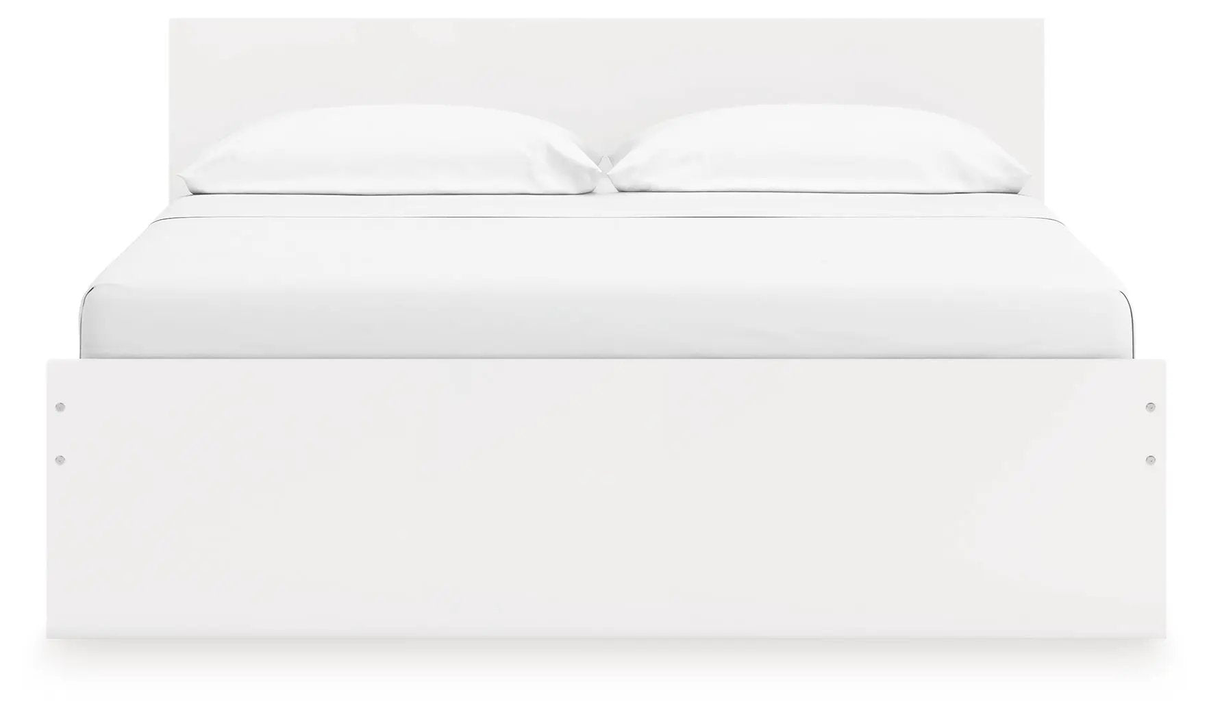 Onita panel platform bed in white with a tall headboard and wide footboard on Tampa Home & Garden Store