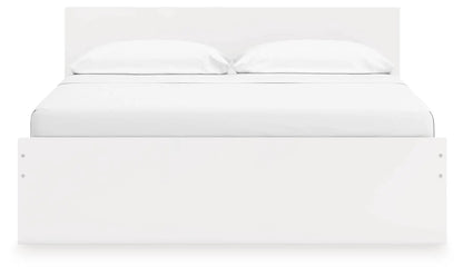 Onita panel platform bed in white with a tall headboard and wide footboard on Tampa Home & Garden Store