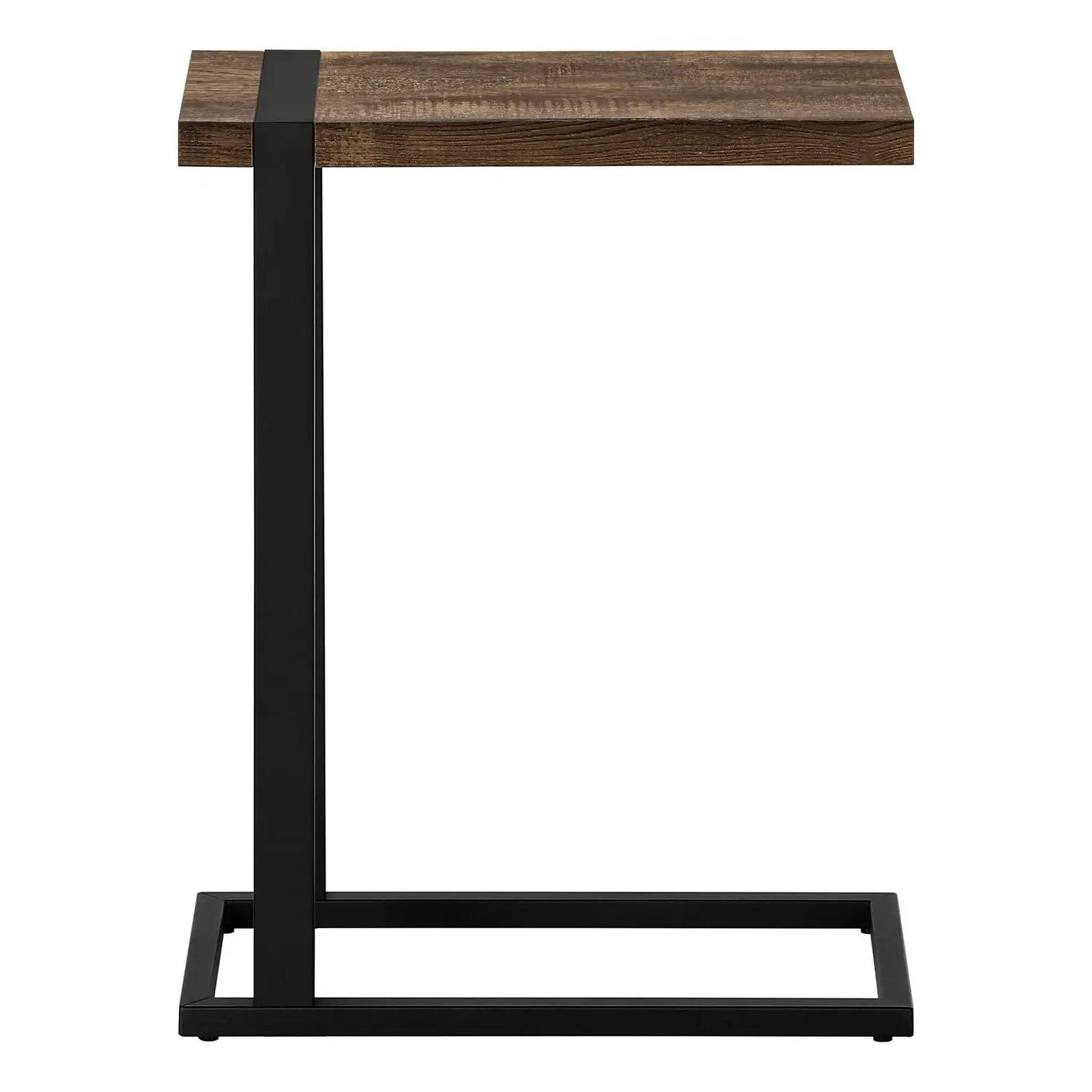 C Shaped Accent Table With Modern Wood Look