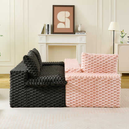 Modular Four Seater Sofa In Pink And Black