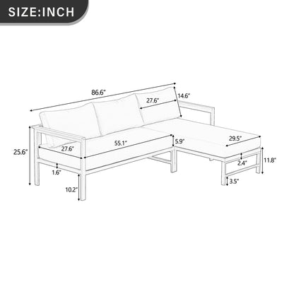 U_style outdoor L-shaped sectional sofa iron frame ultra-thick cushions HouseOfZazla on Tampa Home & Garden Store