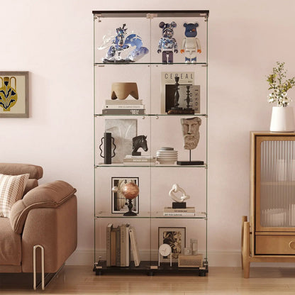 Display cabinet with glass shelves and double doors with lock by Unique Piece Furniture on Tampa Home & Garden Store