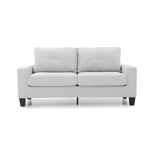 Newbury modular stationary sofa in white leather upholstery by HouseOfZazla on Tampa Home & Garden Store