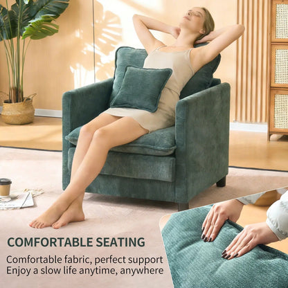 Modern Reading Armchair with Cozy Cushioned Back