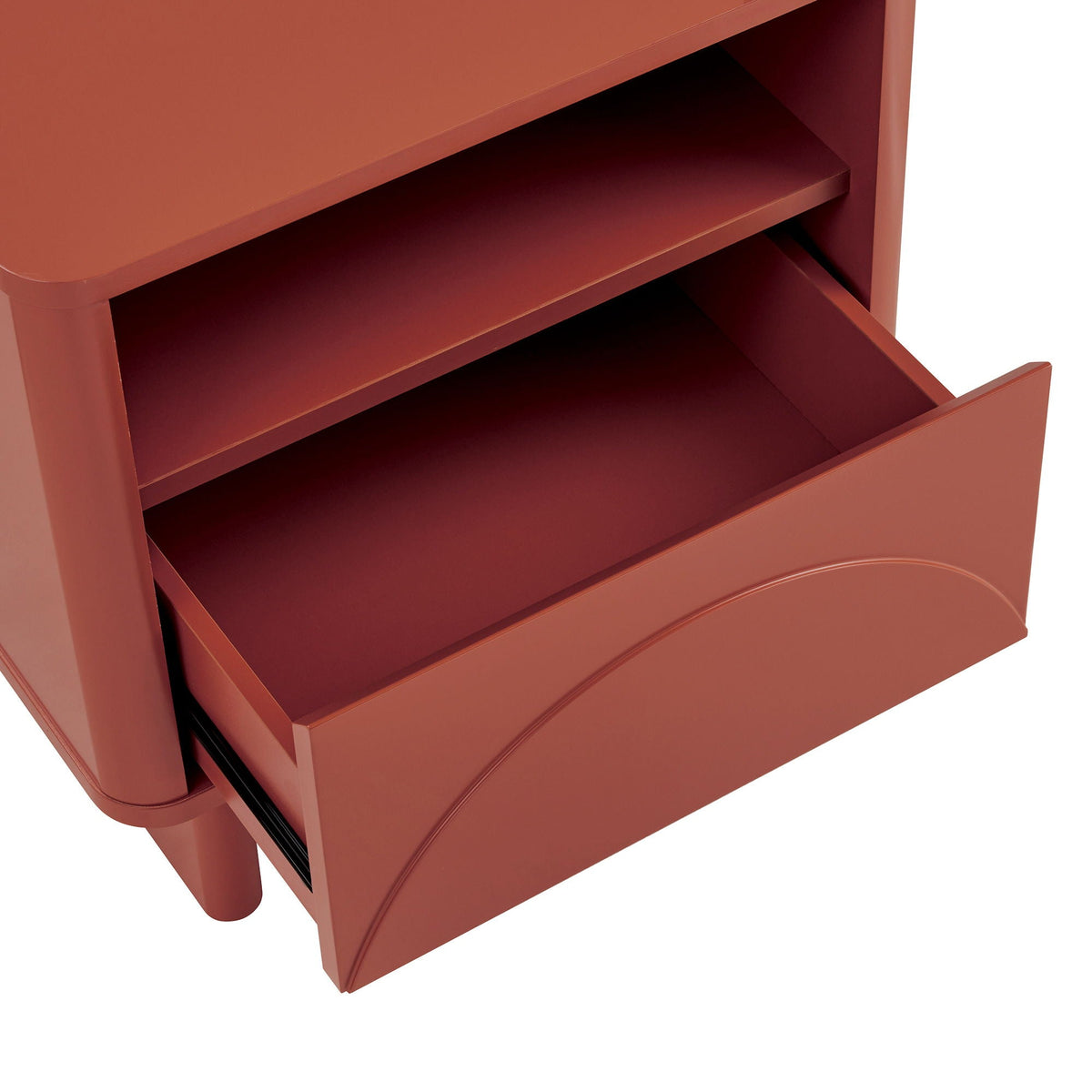 Modern Accent Nightstand with Drawer and Shelf in burnt orange finish by HouseOfZazla on Tampa Home & Garden Store