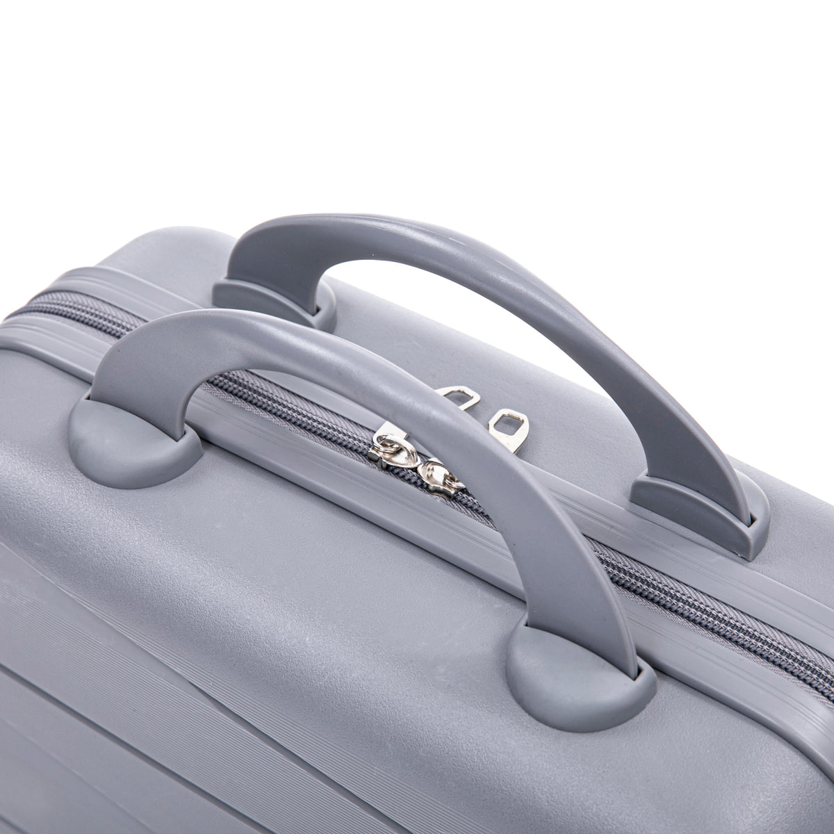 4-Piece PP spinner luggage set with cosmetic case, light gray, handles and zippers on Tampa Home & Garden Store