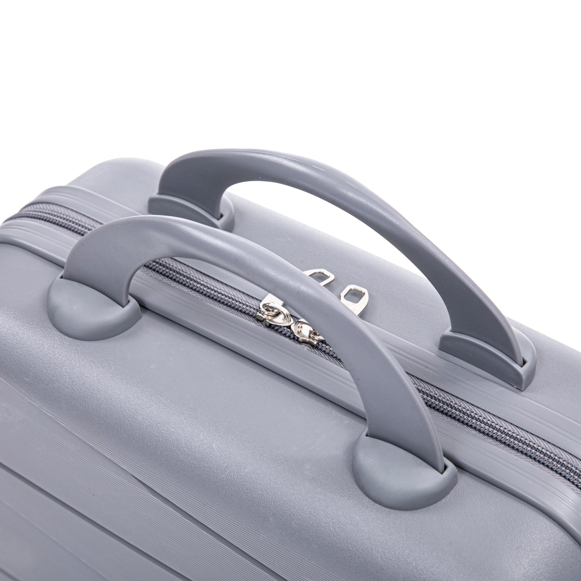4-Piece PP spinner luggage set with cosmetic case, light gray, handles and zippers on Tampa Home & Garden Store