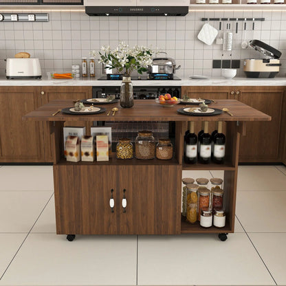 Multi Functional Folding Table With Storage Shelves And Wheels island kitchen unit on Tampa Home & Garden Store