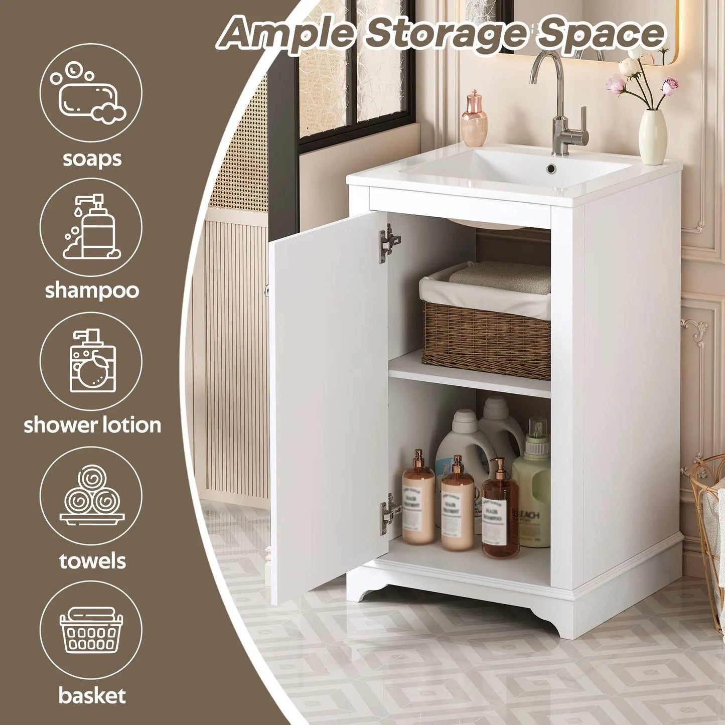 Bathroom Vanity With Sink Freestanding Cabinet