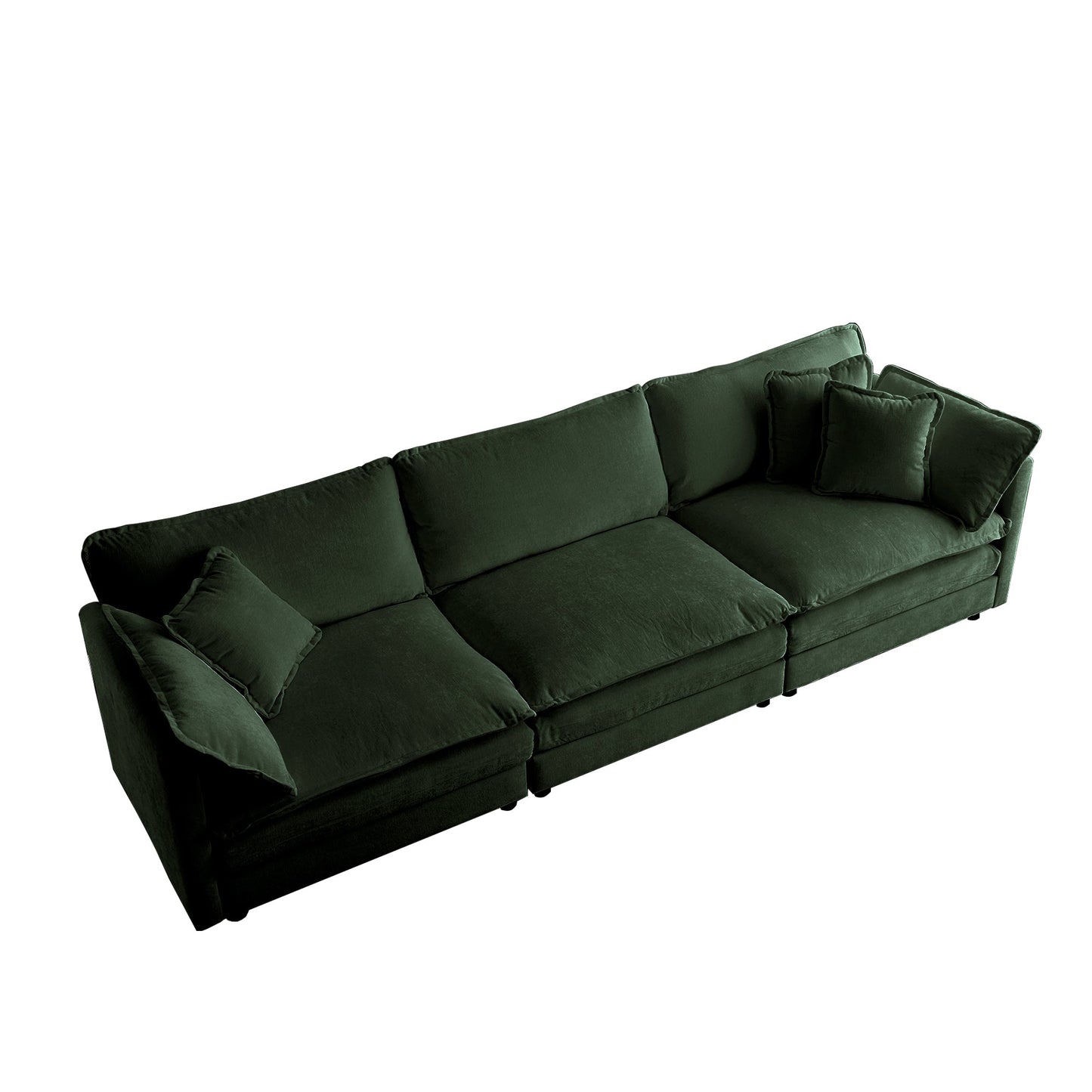 Mid-Century Modern 3-Seater Sofa with green chenille upholstery by HouseOfZazla on Tampa Home & Garden Store