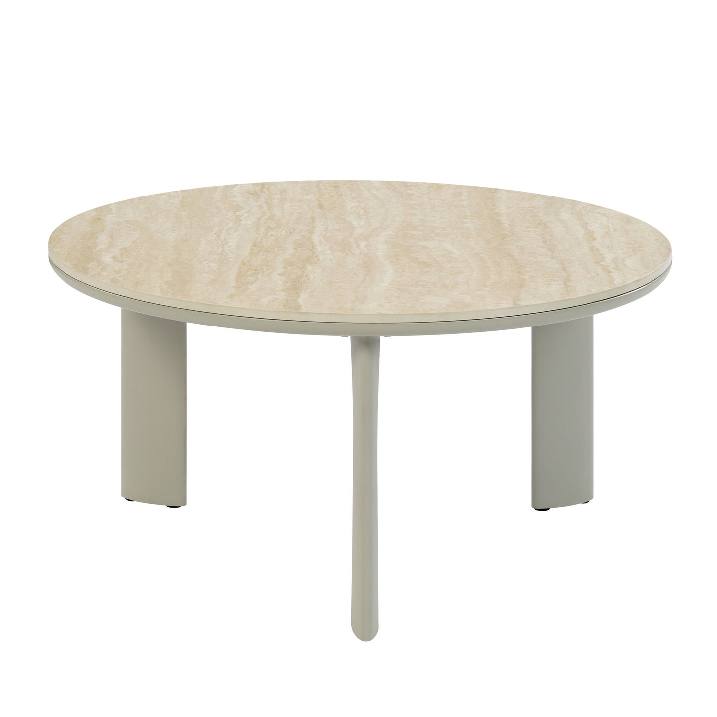 Ingram Ceramic Top Table round coffee table with beige ceramic top and gray legs HouseOfZazla on Tampa Home & Garden Store