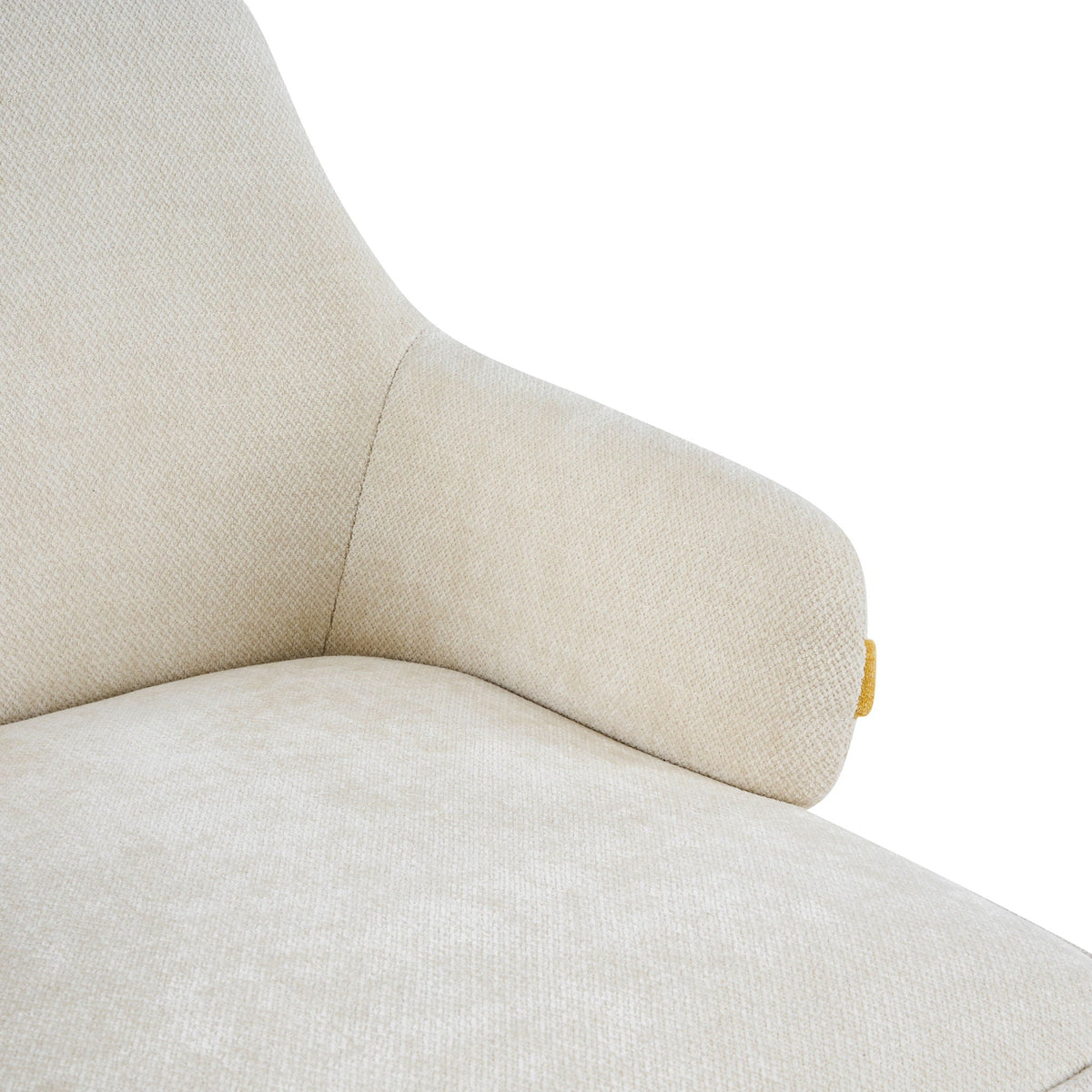 HouseOfZazla indoor dining chair beige upholstery with yellow piping on Tampa Home & Garden Store