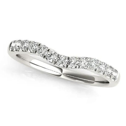 14k white gold diamond curved wedding band, 1/4 cttw, by Bids.com on Tampa Home & Garden Store