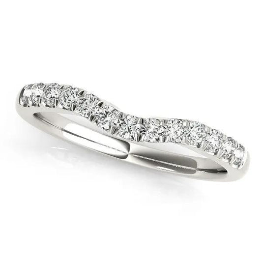 14k white gold diamond curved wedding band, 1/4 cttw, by Bids.com on Tampa Home & Garden Store