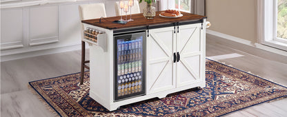 72 Inch Farmhouse Kitchen Island and Storage
