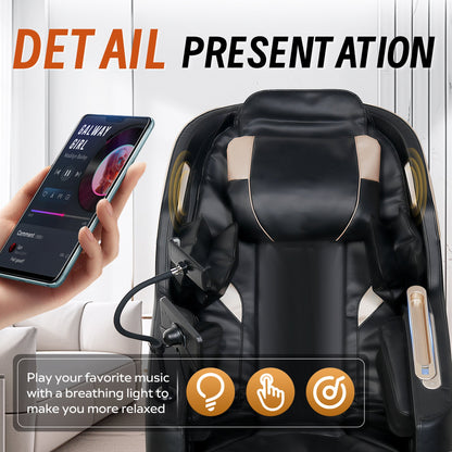 Massage chair with Bluetooth and speakers, black leather recliner by HouseOfZazla on Tampa Home & Garden Store