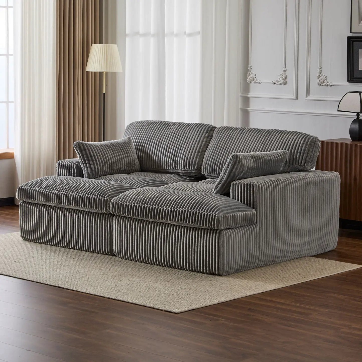 Oversized Double Chaise Lounge Chair Upholstered