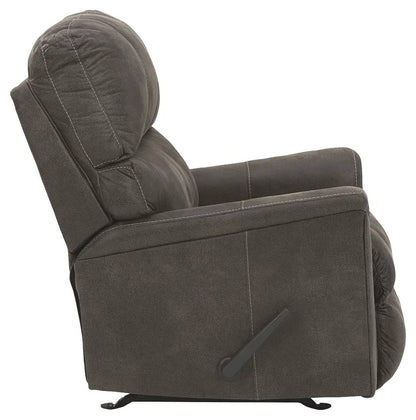 Navi Rocker Recliner in brown faux leather with side lever by Unique Piece Furniture on Tampa Home & Garden Store