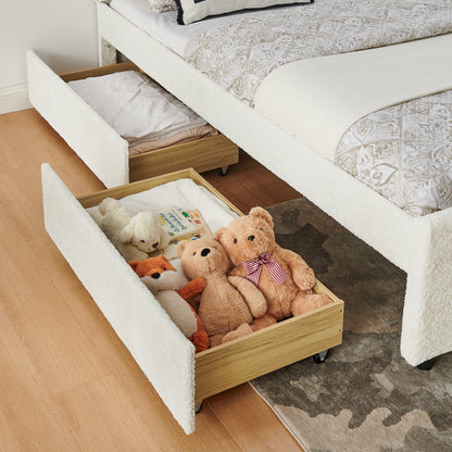 Queen Size Vertical Channel Tufted Upholstered Bed with Storage and Trundle on Tampa Home & Garden Store