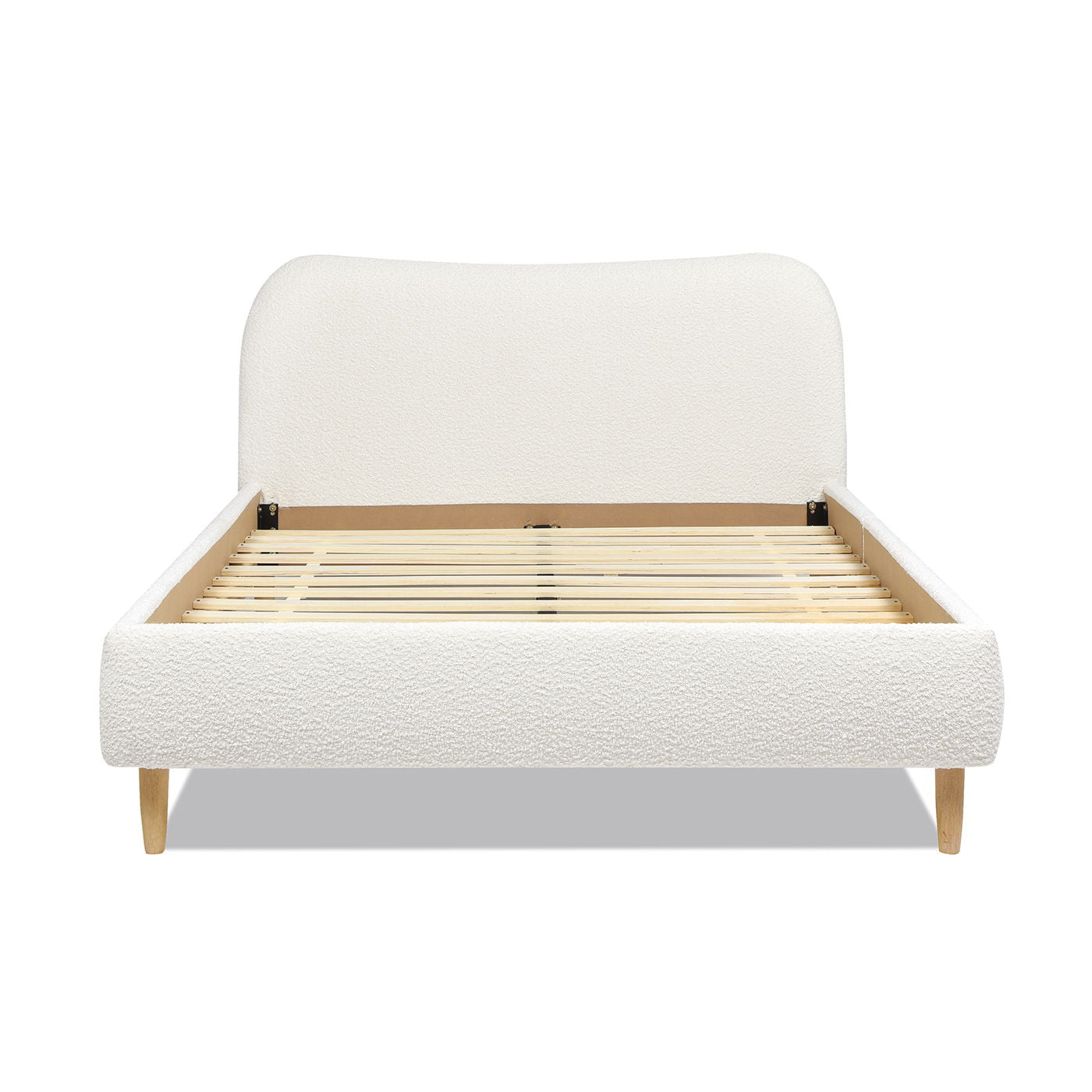 Curved Headboard and Upholstered Platform Bed