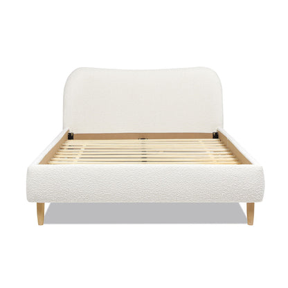 Curved Headboard and Upholstered Platform Bed