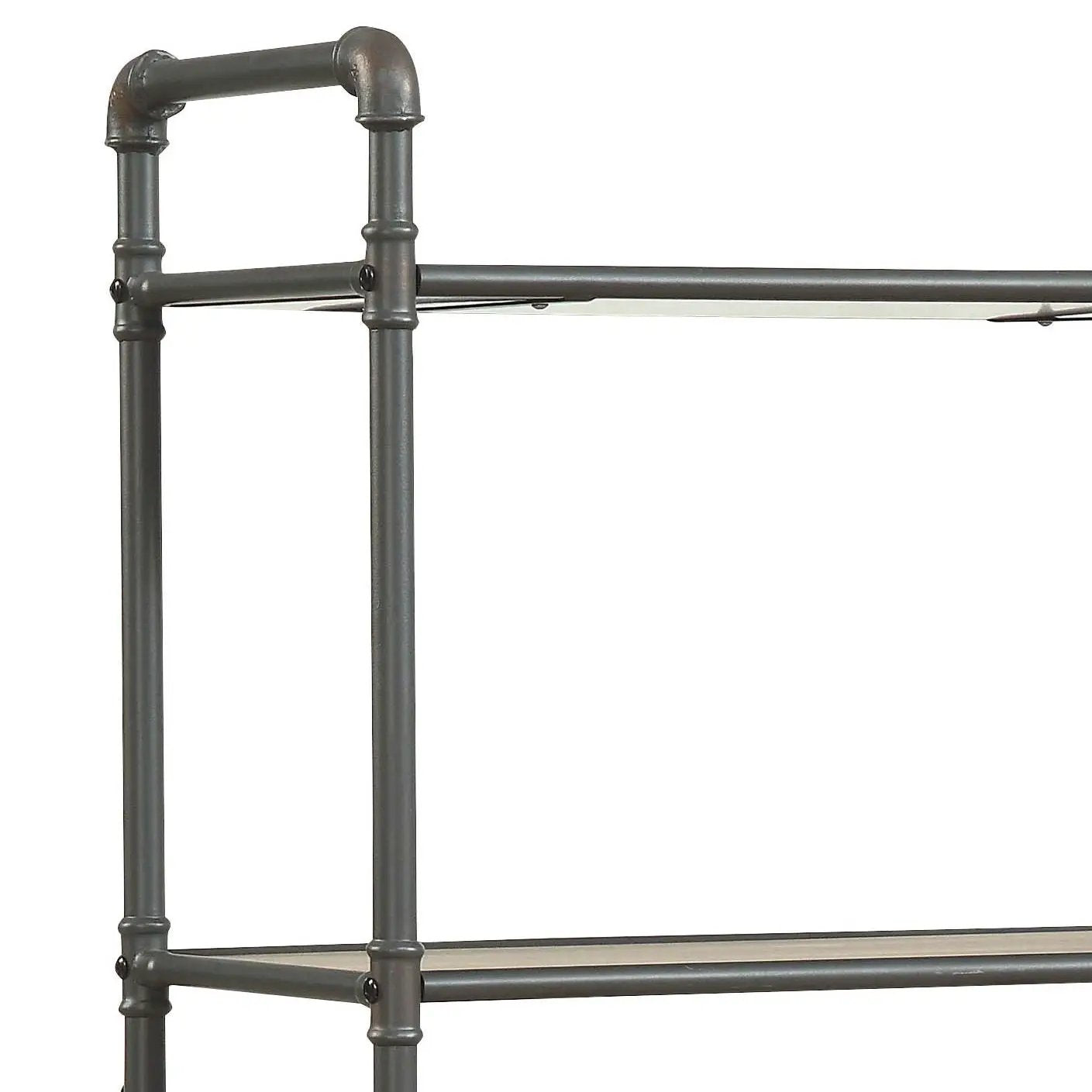 Itzel Bookshelf etageres with industrial grey steel pipe frame by Unique Piece Furniture on Tampa Home & Garden Store