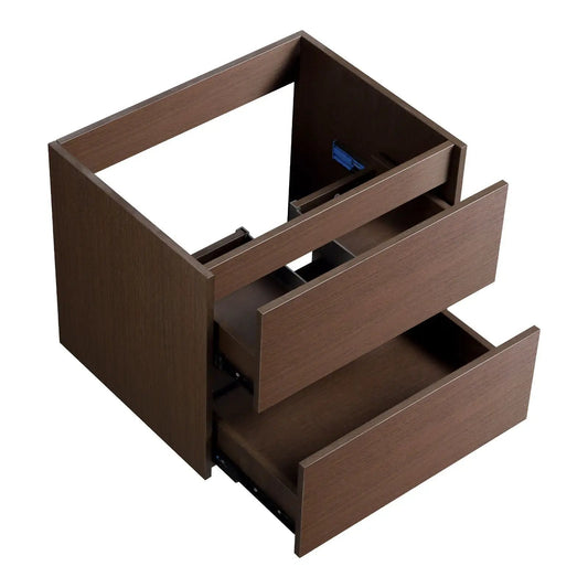 Wall-Mounted bathroom vanity base brown wood with soft-close drawers Unique Piece Furniture on Tampa Home & Garden Store