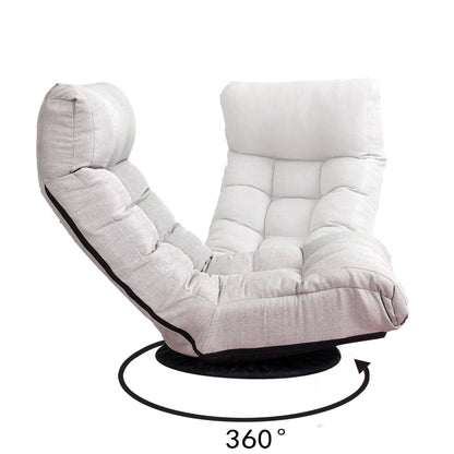 Adjustable Japanese Reclining Floor Chair by HouseOfZazla with metal base, gray 360° swivel on Tampa Home & Garden Store