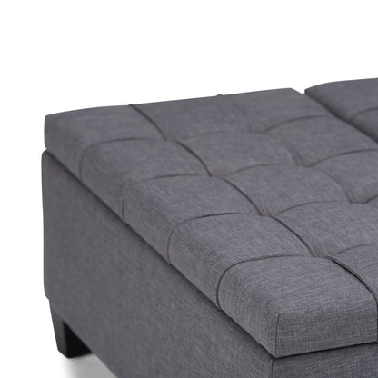 Harrison Tufted Lift Top and Storage Ottoman gray fabric by HouseOfZazla on Tampa Home & Garden Store