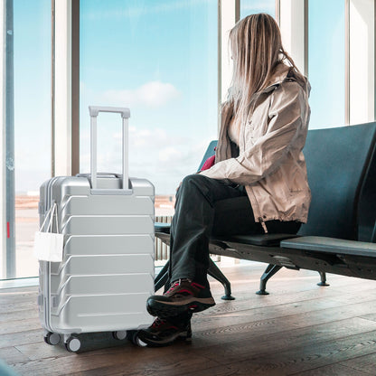 3-Piece ABS Spinner Wheel Luggage Set in light gray with telescoping handles on Tampa Home & Garden Store