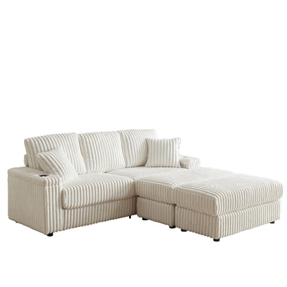 3 Seater Sofa With 2 Ottomans and Storage
