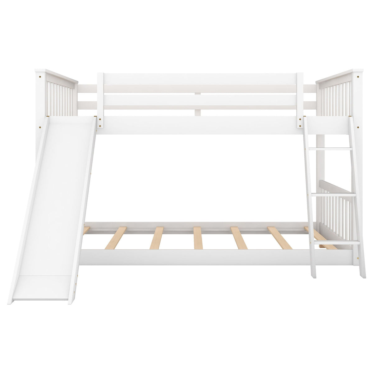 Bunk bed white wooden with convertible slide and ladder by HouseOfZazla on Tampa Home & Garden Store