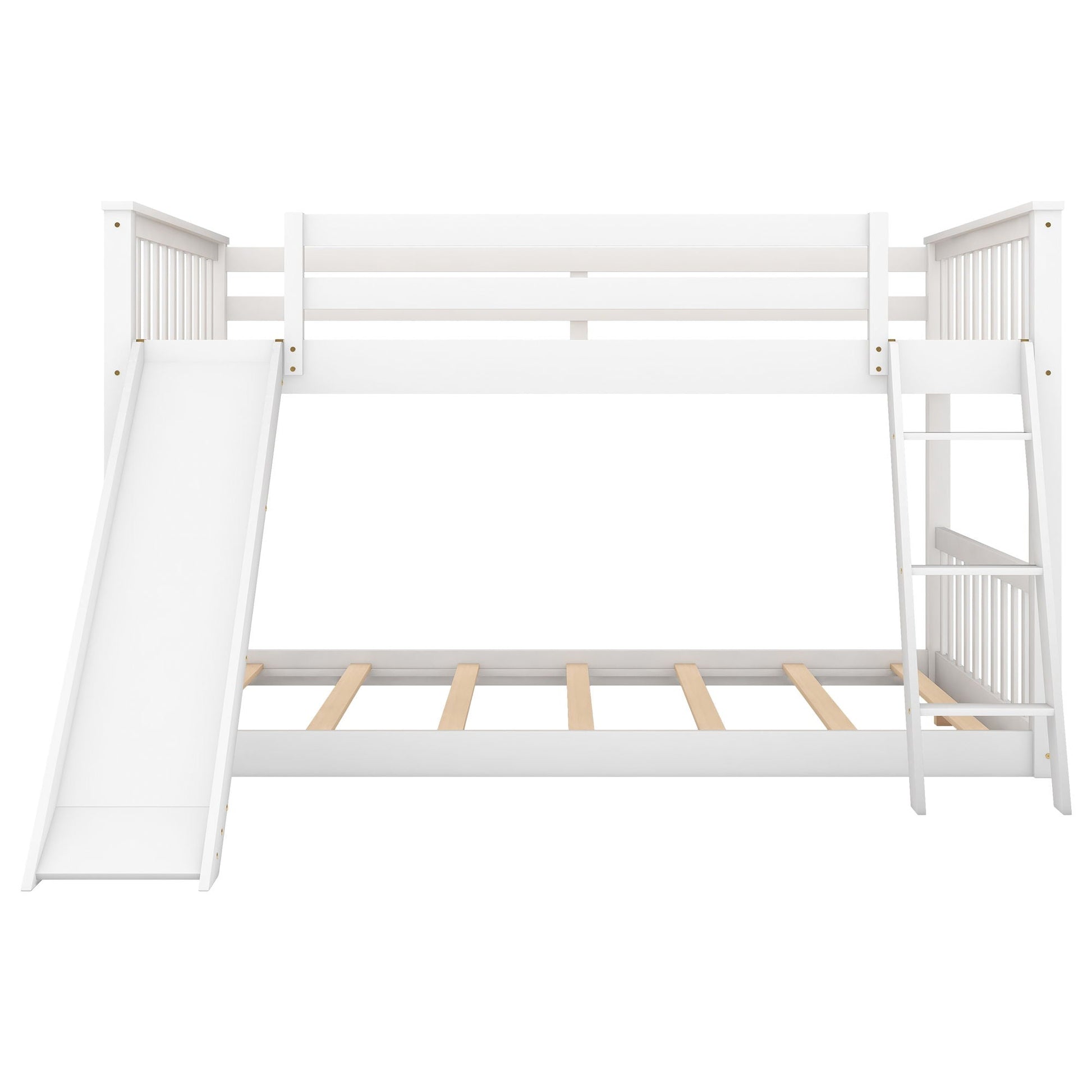 Bunk bed white wooden with convertible slide and ladder by HouseOfZazla on Tampa Home & Garden Store