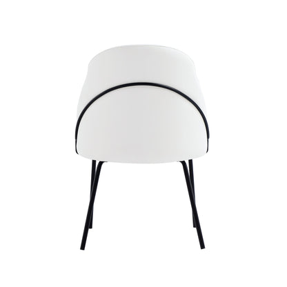 Modern Vegan Upholstered Dining Chair white with black metal legs HouseOfZazla on Tampa Home & Garden Store