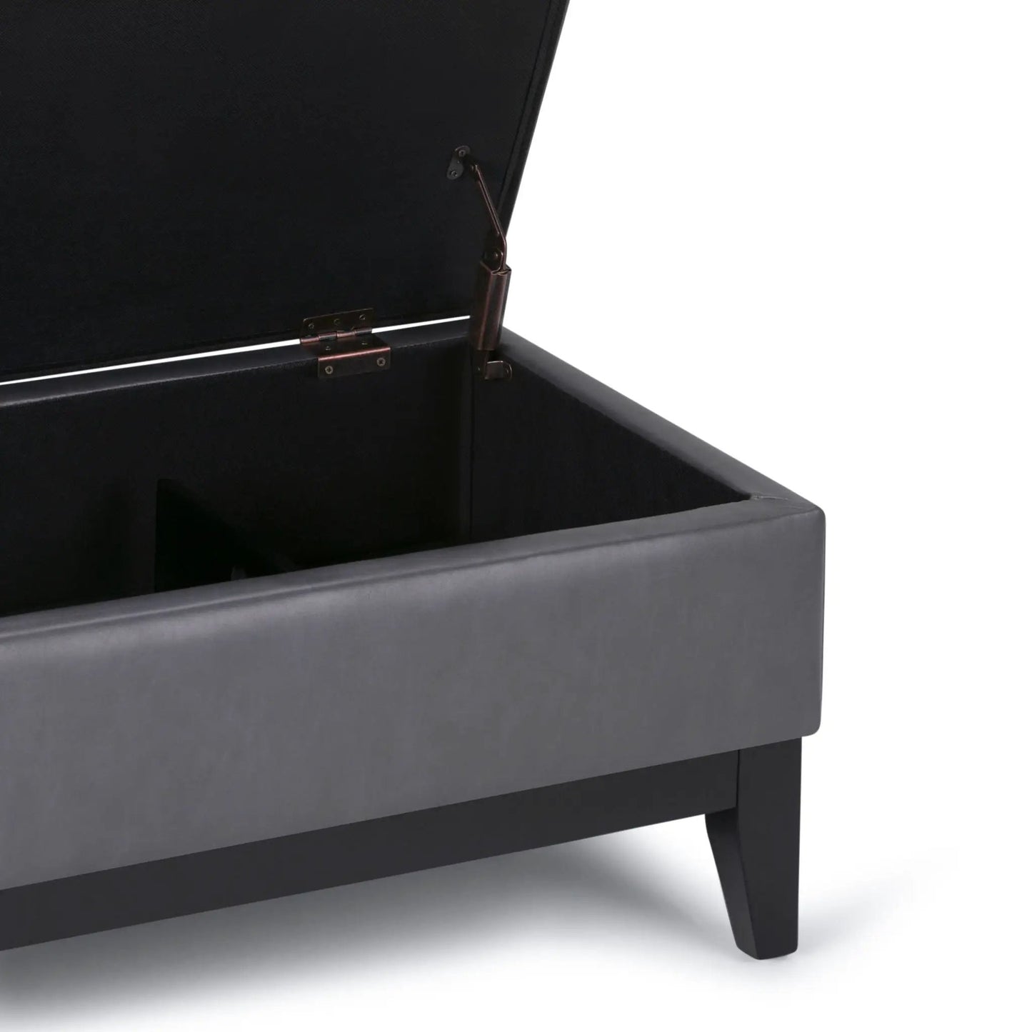 Oregon Contemporary Storage Ottoman Bench with Tray, black fabric upholstery on Tampa Home & Garden Store