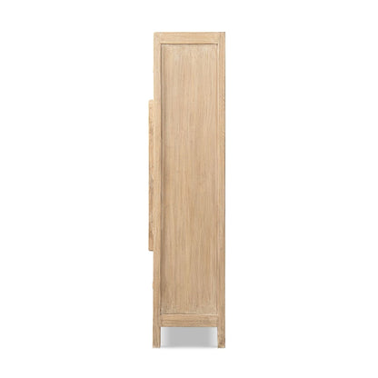 Rowan storage cabinet with double doors in natural wood finish by HouseOfZazla Accent Cabinet on Tampa Home & Garden Store