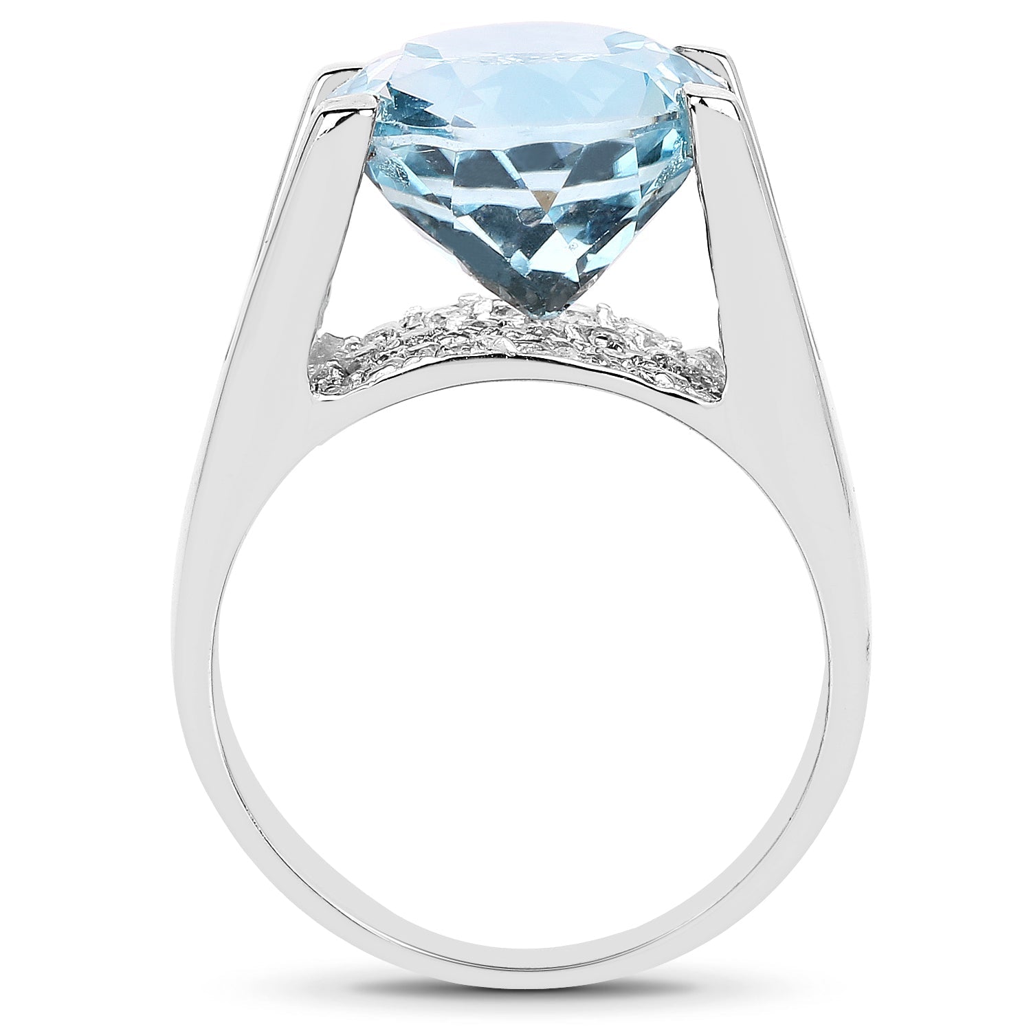 Ring: heart-cut 7.21ct blue topaz with white cubic zirconia in .925 sterling silver by Bids.com on Tampa Home & Garden Store