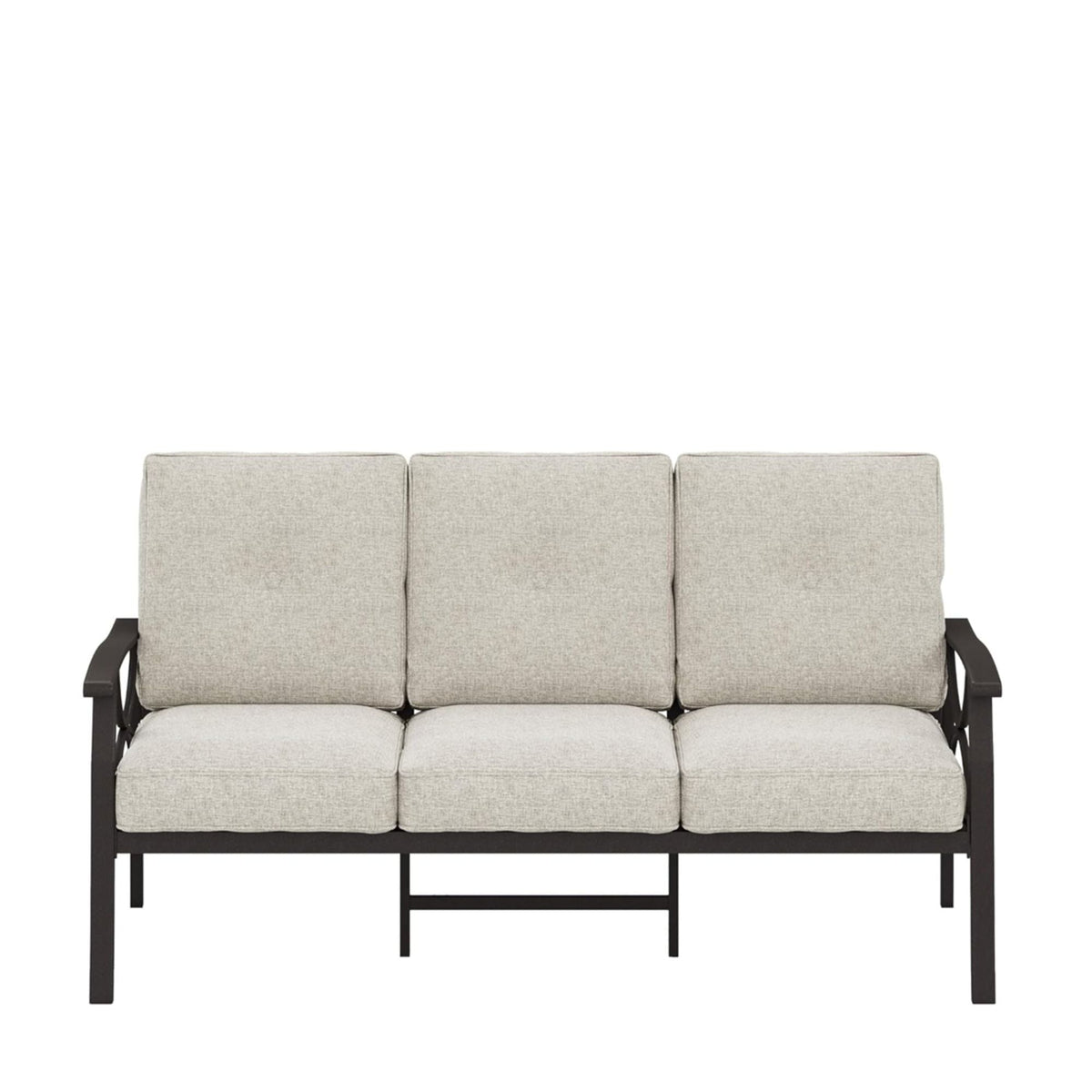 Modern Patio Sofa with Steel Frame and Cushions