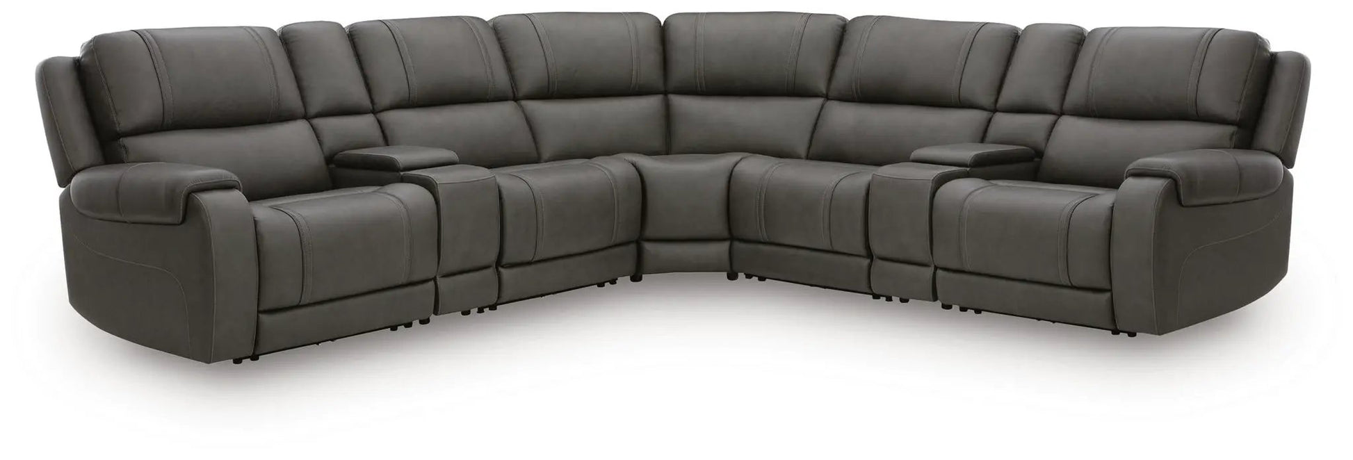 5Z Pittson power reclining sectional in dark gray leather by Unique Piece Furniture on Tampa Home & Garden Store