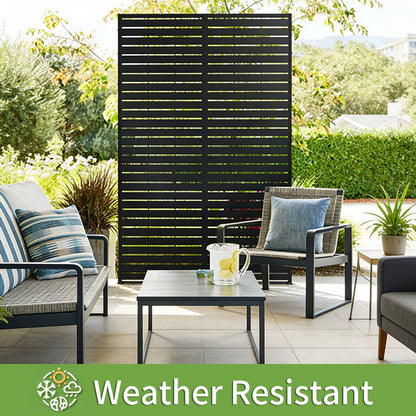 Sturdy And Black Metal Outdoor Privacy Screen