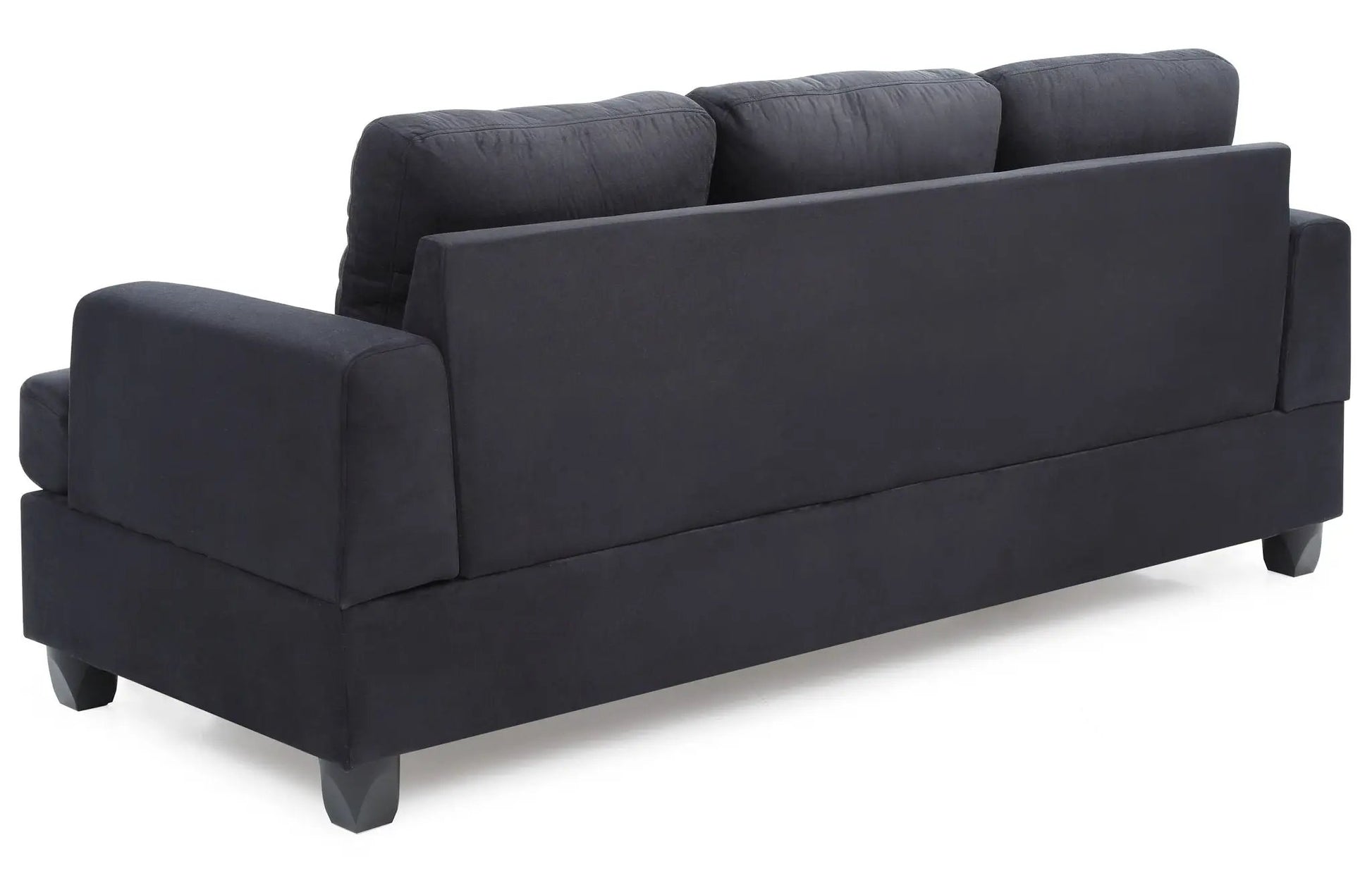 Sandridge sofa dark charcoal fabric stationary sofa with 3 back cushions and square arms on Tampa Home & Garden Store
