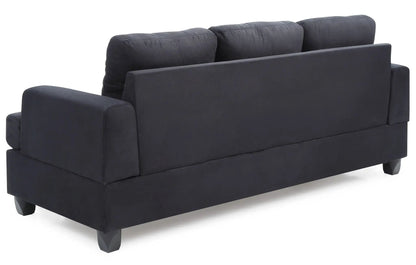 Sandridge sofa dark charcoal fabric stationary sofa with 3 back cushions and square arms on Tampa Home & Garden Store